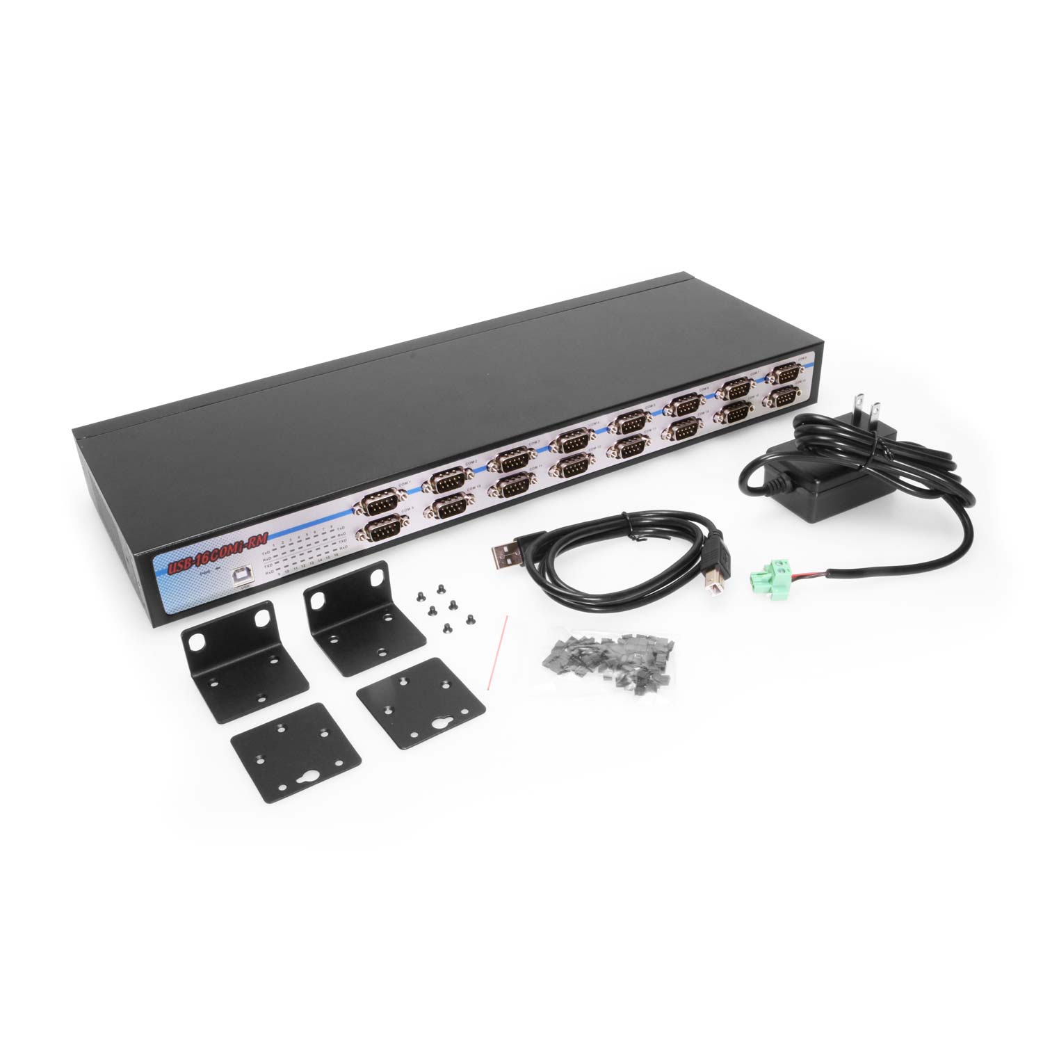 Coolgear USB-16COMi-RM集线器16个端口COM串行适配器