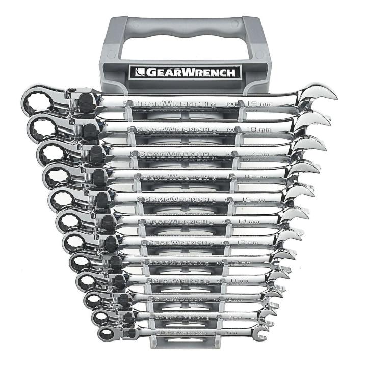 GearWrench 85698 12 件 XL 锁定弹性头棘轮组合扳手套装